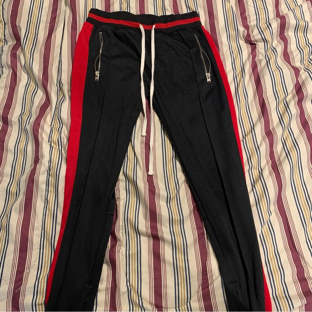 Black and Red Track Pants